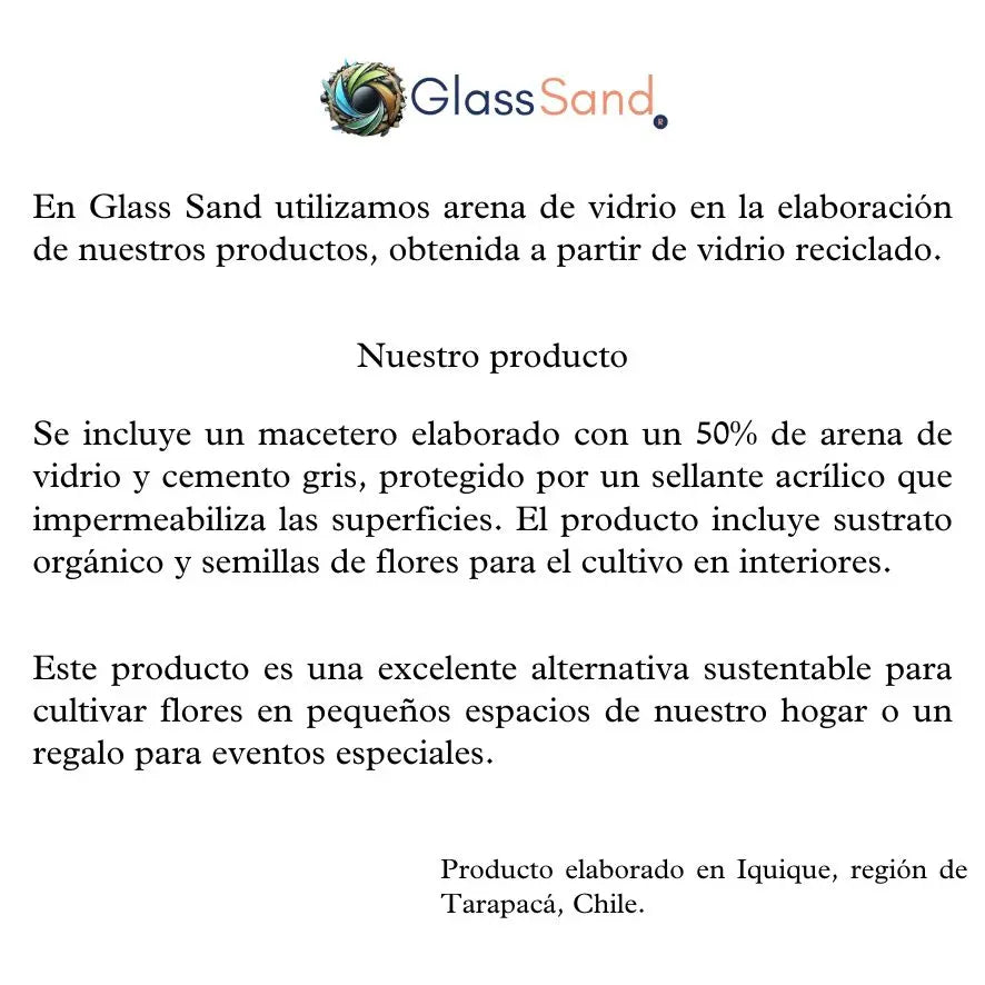Kit Verde: Macetero reciclado + Compost + Semillas | Crea tu mini huerto - Glass Sand