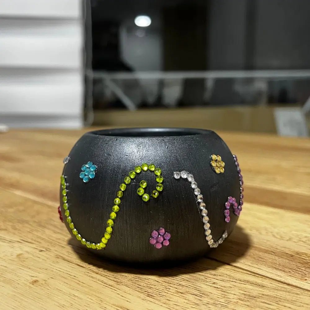 Macetero decorado a mano - Glass Sand