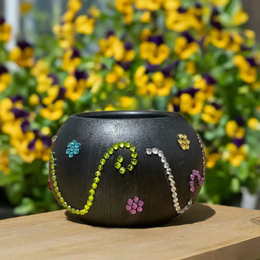 Macetero decorado a mano - Glass Sand